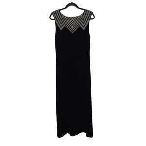 Alex Evenings Column Maxi Formal Dress Size 10 Black Velvet Long‎ Opera Holiday